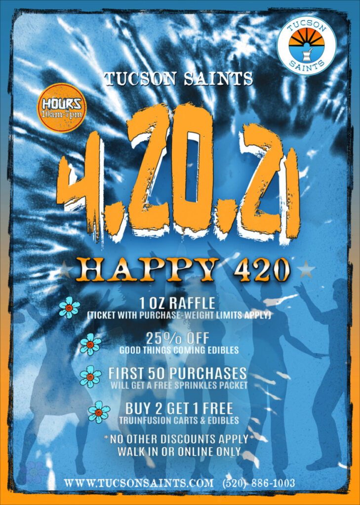 420 SAINTS 2021 Flyer-420 specials dispensary tucson